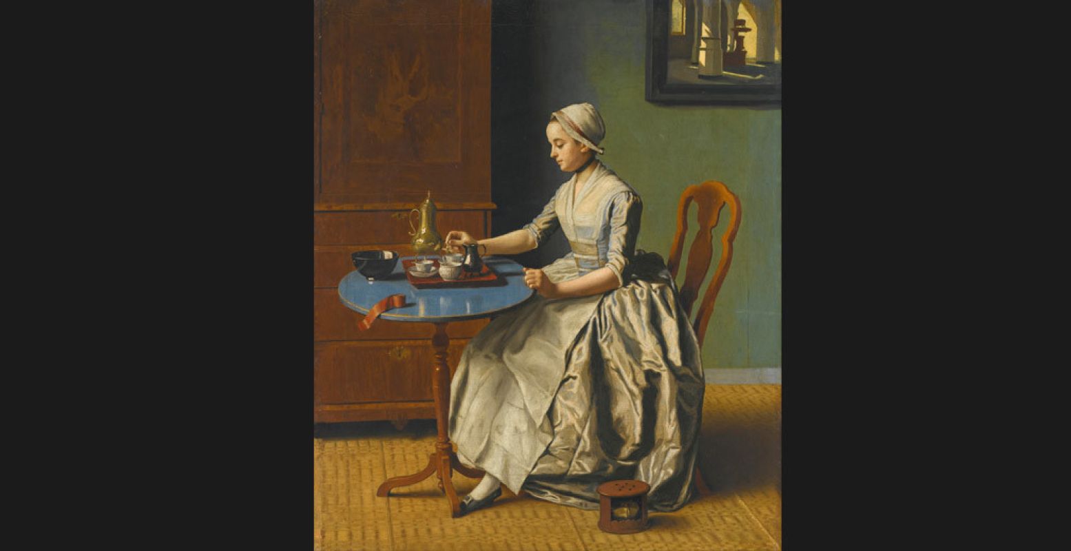 Jean-Etienne Liotard (1702-1789) 'Hollands meisje aan het ontbijt', ca 1756-57. Collectie Rijksmuseum.