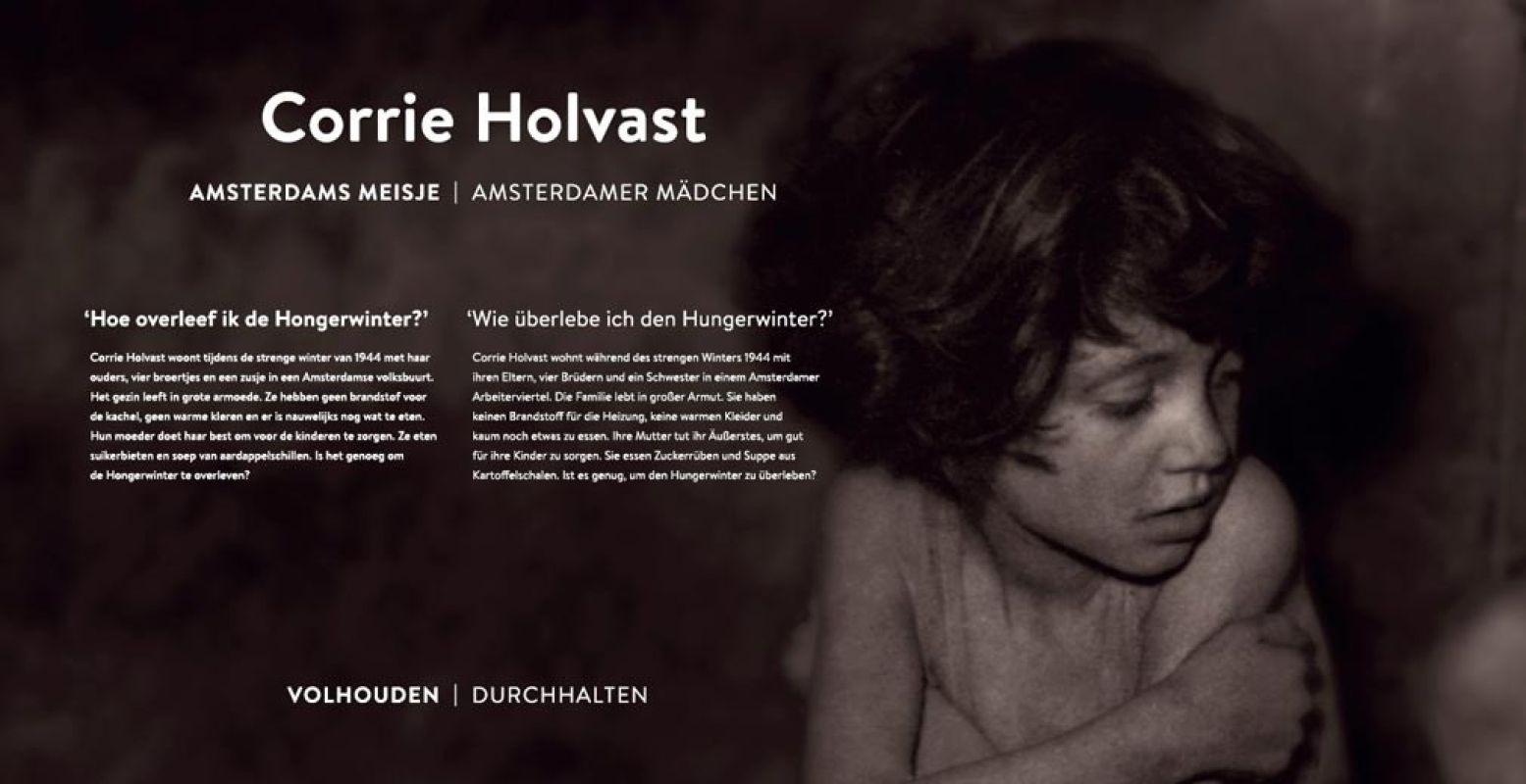 Het verhaal van Corrie Holvast, een uitgemergeld kind tijdens de Hongerwinter. Foto: Oorlogsmuseum Overloon.
