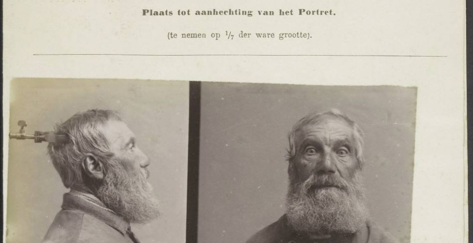 De signalementskaart van Gerrit Lut - een van de paupers in Veenhuizen. André Kuipers is zijn achter-achterkleinzoon. Foto: Nationaal Gevangenismuseum
