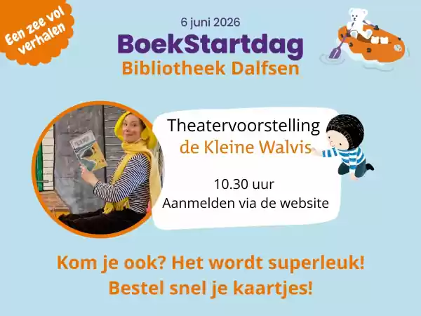 Kindertheatervoorstelling _de Kleine walvis_ BoekStartdag. Foto: Bibliotheek Dalfsen