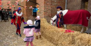 Hij is er weer! Ga op bezoek bij Sinterklaas In het weekend kan het paard van Sinterklaas even uitrusten bij het kasteel. Foto: Muiderslot