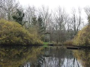 Vaar op deze plas met een zelfgemaakt vlot. Foto: DagjeWeg.NL