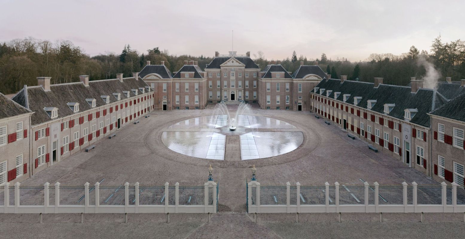 Onder het voorplein bevindt zich het volledig vernieuwde gedeelte van Paleis Het Loo. Foto: Paleis Het Loo © Simon Menges