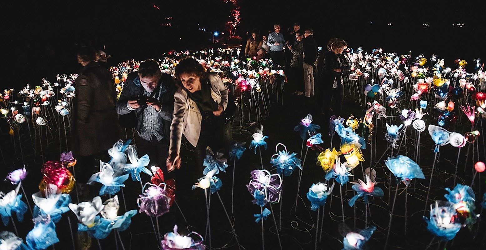 Licht, schaduw, klanken en muziek nemen je mee door betoverende tuinen bij Kasteeltuinen Arcen. Foto: Kasteeltuinen Arcen