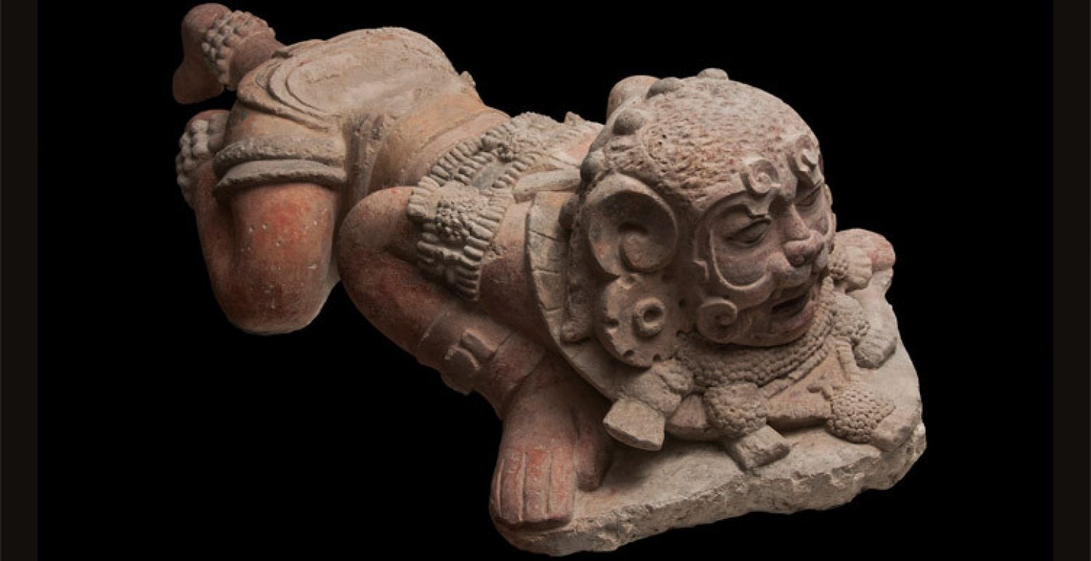 Masker gemaakt van jade, obsidiaan en schelpen, 500 - 800 na Christus, jade, collectie: Fundaciân La Ruta Maya, Guatemala