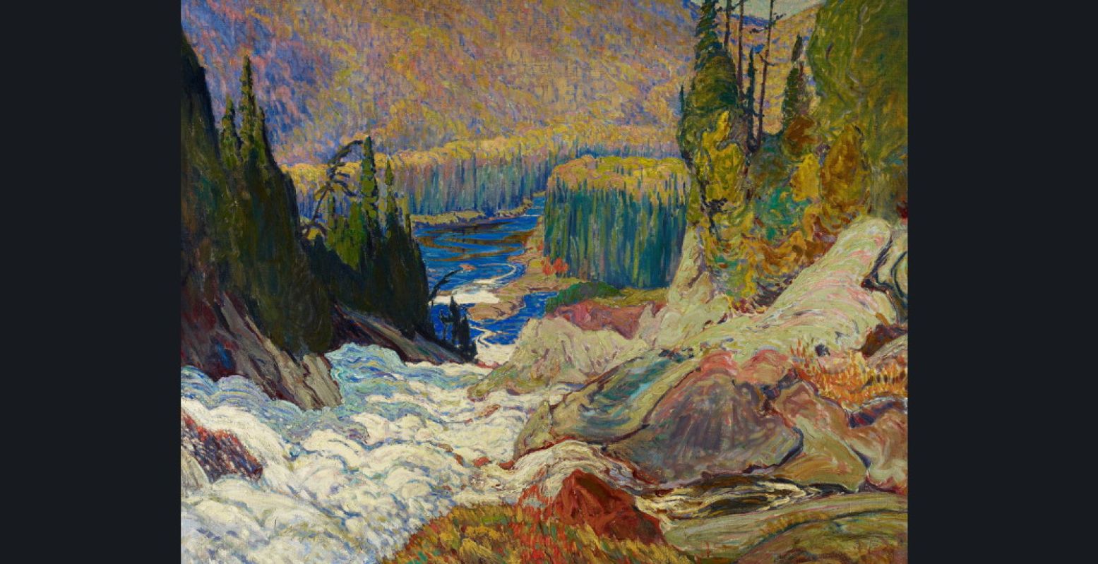 J.E.H. MacDonald Falls, Montreal River, 1920 Olieverf op doek, Totaal: 121.9 x 153 cm. Aangekocht, 1933 Foto: © Art Gallery of Ontario 2109