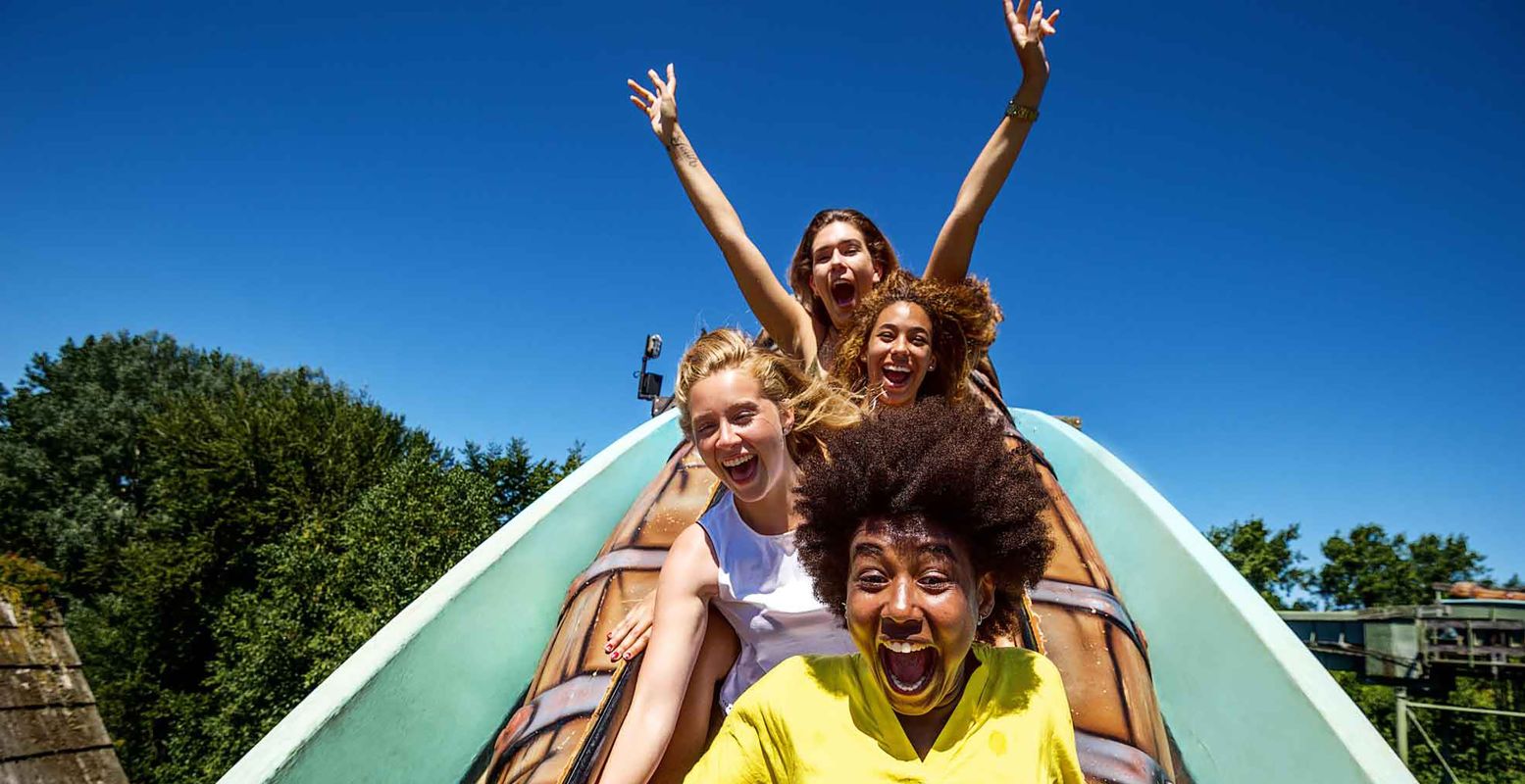 Word niet nat in de Crazy River! Foto: Walibi Holland