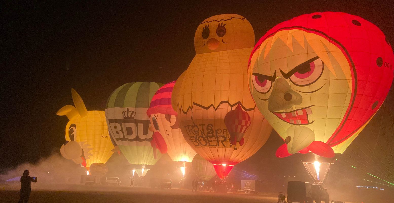 Spectaculair hoogtepunt tijdens Ballonfiësta Barneveld: de Nightglow! Foto: Gerjan Crebolder