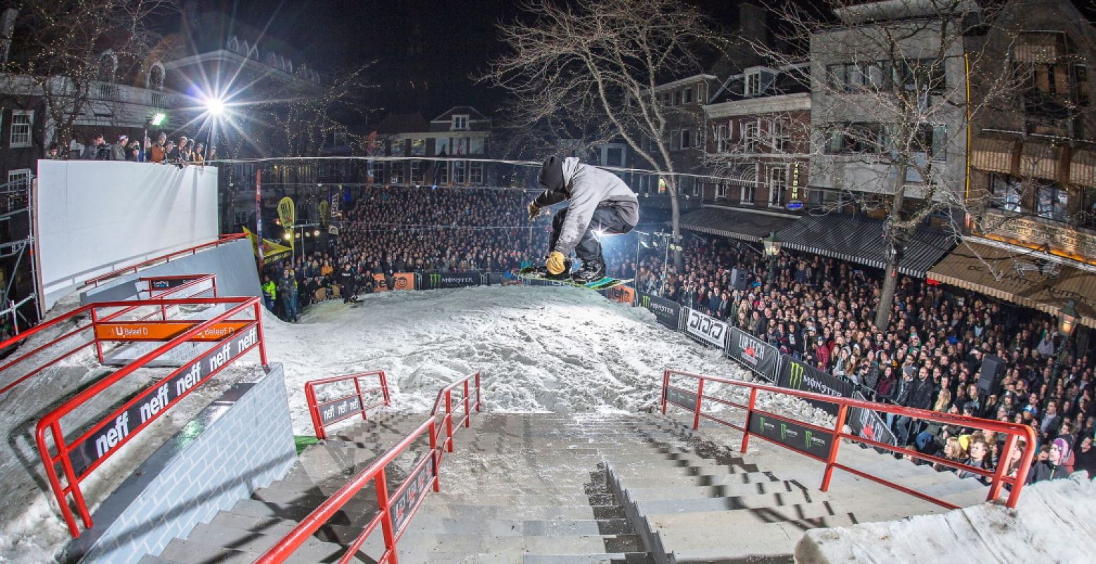 Op Rock-A-Rail zie je spectaculaire snowboardtricks die je versteld doen staan. Foto: Michiel Rotgans.