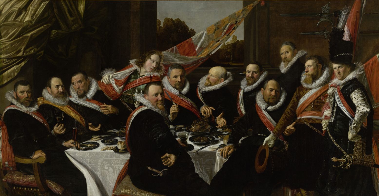 Voor het eerst buiten Haarlem te zien: Feestmaal van de officieren van de St. Jorisschutterij, Frans Hals 1616. Foto: Frans Hals Museum