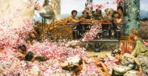 Alma-Tadema: kunstenaar van het filmdoek Sir Lawrence Alma-Tadema, De rozen van Heliogabalus, 1888, olieverf op doek, 132.7 x 214.4 cm; 193.5 x 261.2 cm (lijst), Collectie van Pérez Simân, Mexico. Foto © Arturo Piera