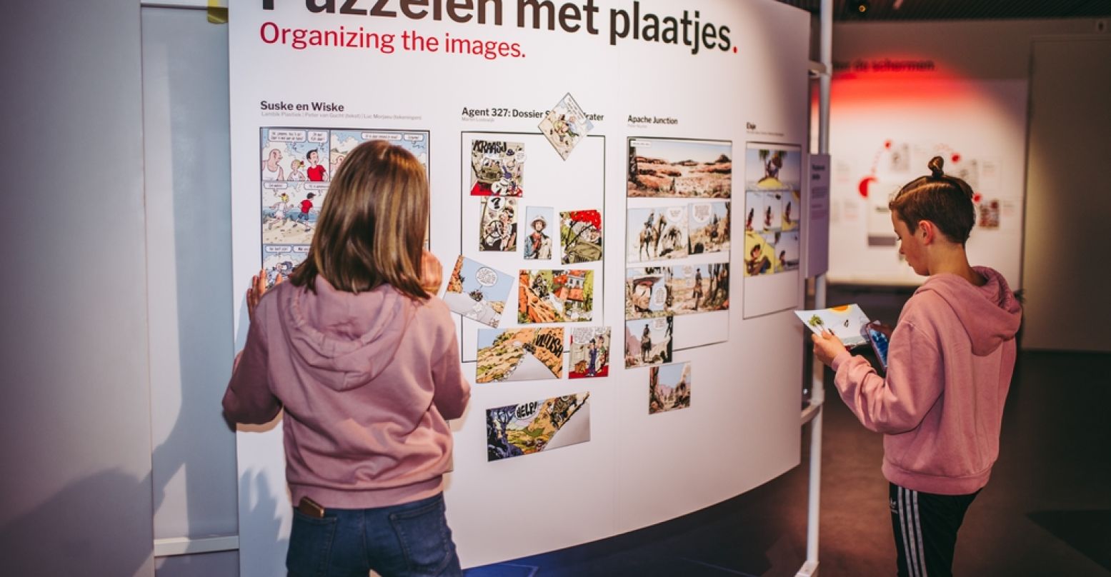 Puzzelen met plaatjes tot een goedlopend stukje verhaal ontstaat. Foto: Storyworld © Stella Dekker