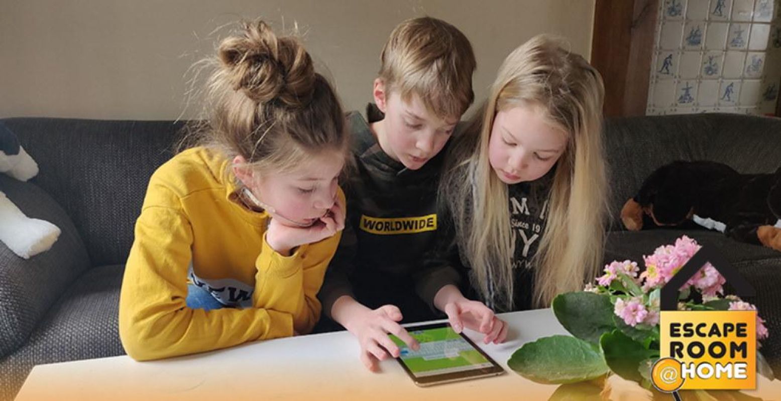 Een leuke uitdaging voor de kinderen! Foto: Escape Room @ Home