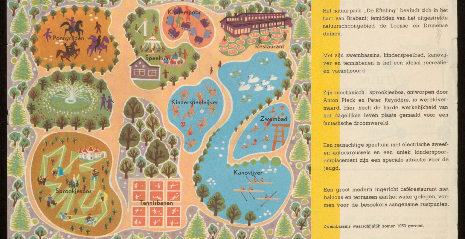 Bekijk de plattegrond van de Efteling in 1953, wat is er veranderd? Foto: Efteling, 1953