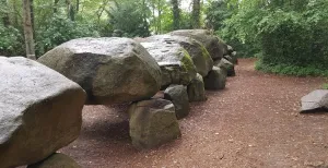 Trek er samen op uit over de mooiste wandelingen van 2022 Over het Hondsrugpad ga je dwars door Drenthe, over heide, door bos en langs hunebedden. Waaronder dit fraaie exemplaar: het grootste hunebed van Nederland. Foto: DagjeWeg.NL © Henk Arendse