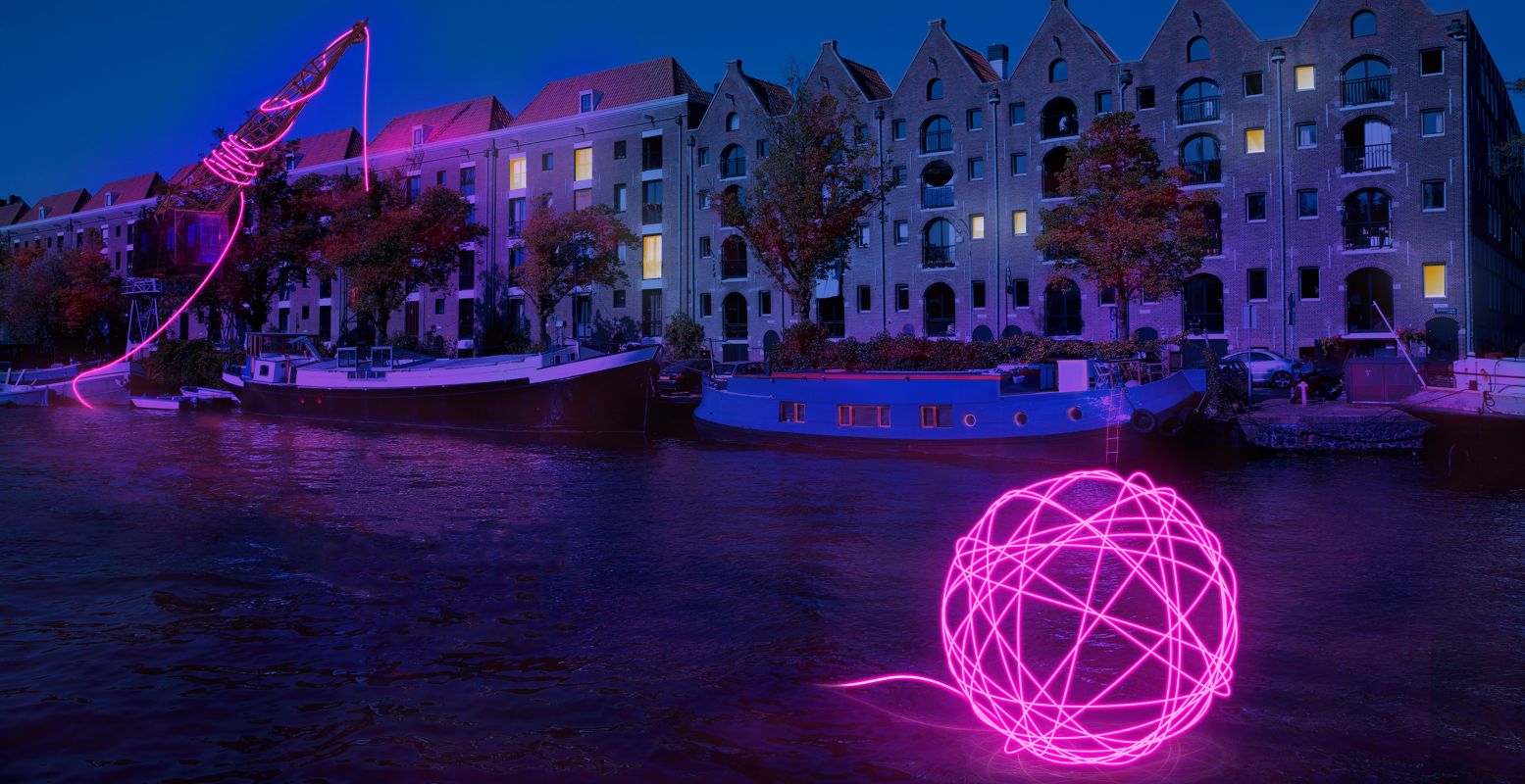 Ontdek alle tot de verbeelding sprekende lichtinstallaties. Foto: Amsterdam Light Festival