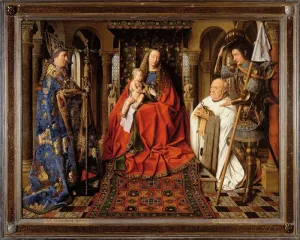 Foto: Madonna met kanunnik Joris van der Paele door Jan van Eyck. Jaartal rond 1436. Groeningemuseum