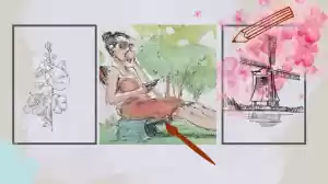 Buiten tekenen in Wapenveld (urban sketching) Foto: Canva.com met rechtenvrije afbeeldingen