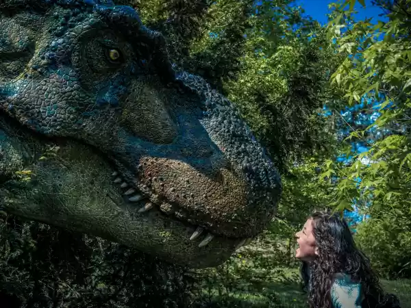 Dinopark Landgoed Tenaxx Oog in oog met een dino! Foto: Dinopark Landgoed Tenaxx