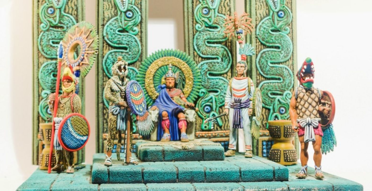 Verschijn voor de troon van de Aztekenkoning. Foto: Nationaal Tinnen Figuren Museum