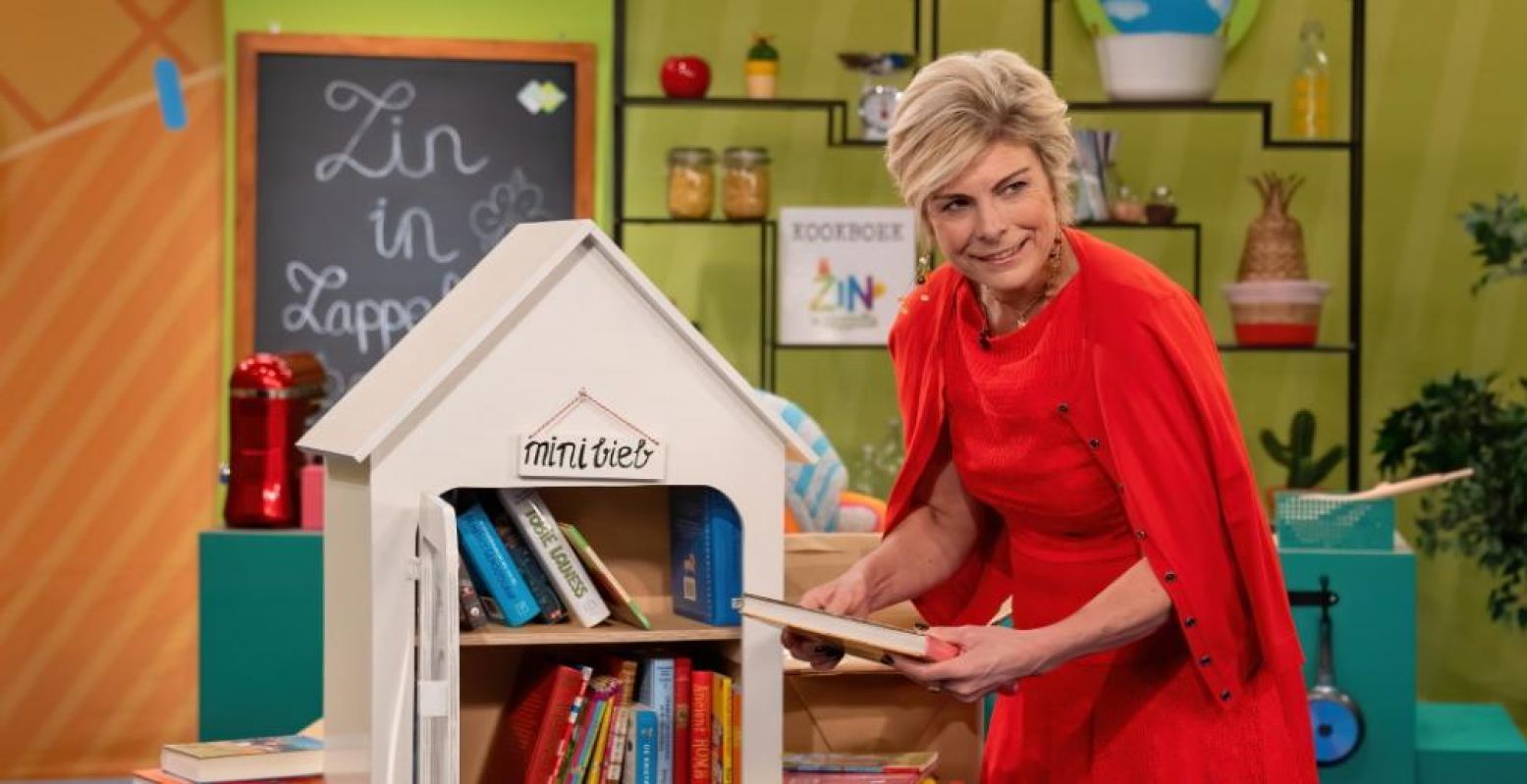 Prinses Laurentien leest voor in het programma Zin in Zappelin. Foto; AVROTROS