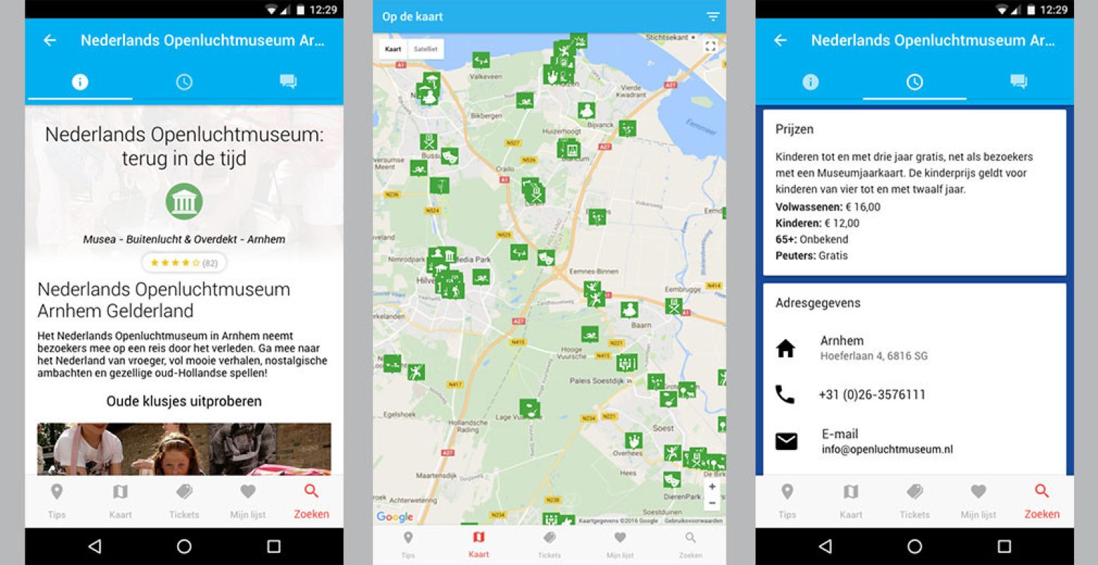 De vernieuwde DagjeWeg.NL app is ook voor tablet beschikbaar.