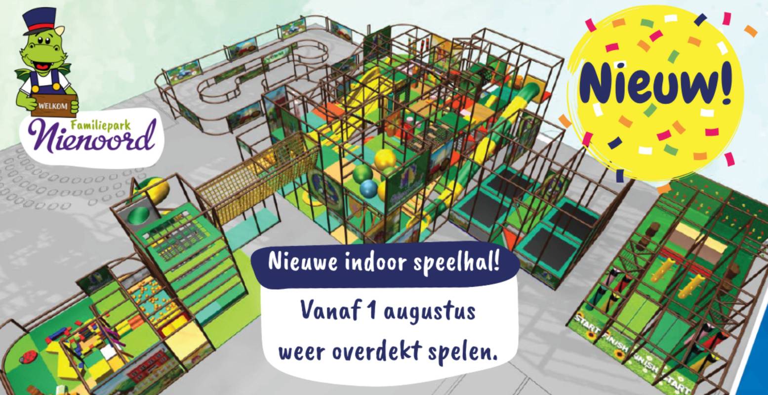 Kleine en grote kinderen vermaken zich met gemak een hele dag in de nieuwe indoor speelhal van Familiepark Nienoord. Foto: Familiepark Nienoord Kleine en grote kinderen vermaken zich met gemak een hele dag in de nieuwe indoor speelhal van Familiepark Nienoord. Foto: Familiepark Nienoord