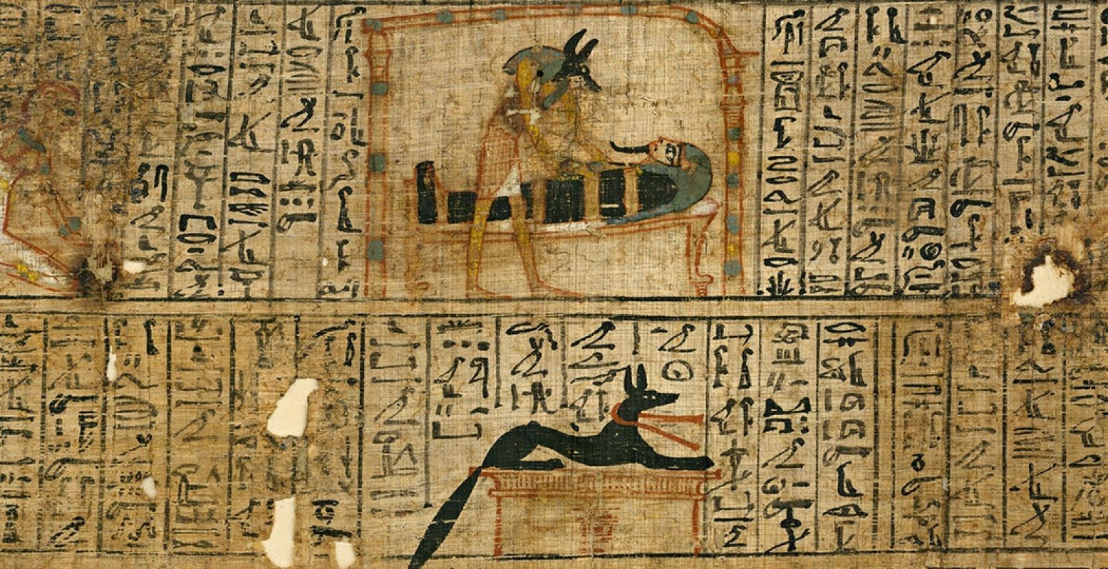 Eén van de vellen uit de papyrusrol. Foto: Rijksmuseum van Oudheden