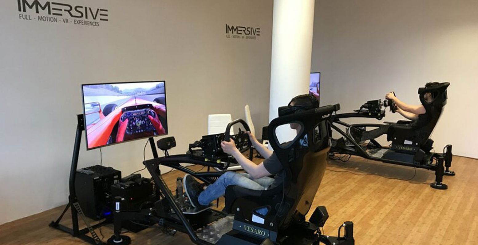 Race in virtual reality bij Immersive in Almere. Foto: Immersive