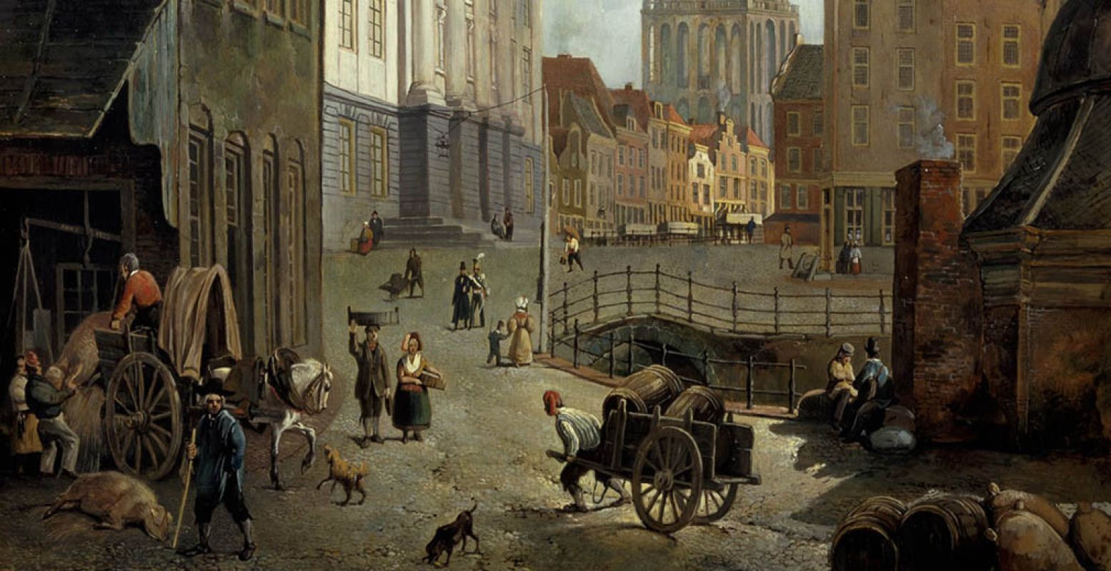 Foto: Reinier Craeyvanger, De Stadhuisbrug in Utrecht, (1833). Olieverf op doek. Collectie Centraal Museum.