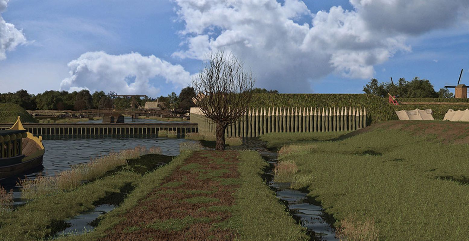 Zie door een VR-bril hoe de schansen Nieuwerbrug er in 1672 uitzagen. Foto: VizVis