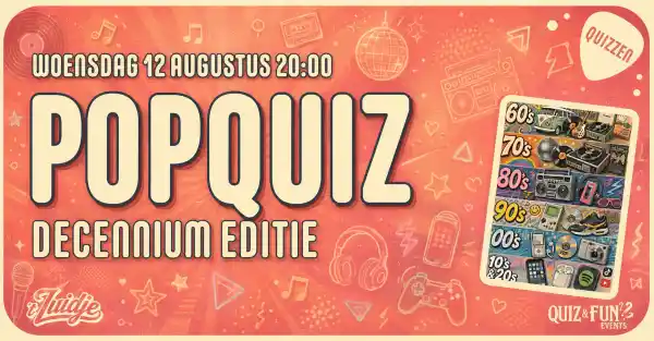 PopQuiz ‘T Zuidje – Decennium editie Foto/reclame: David van Rangelrooij