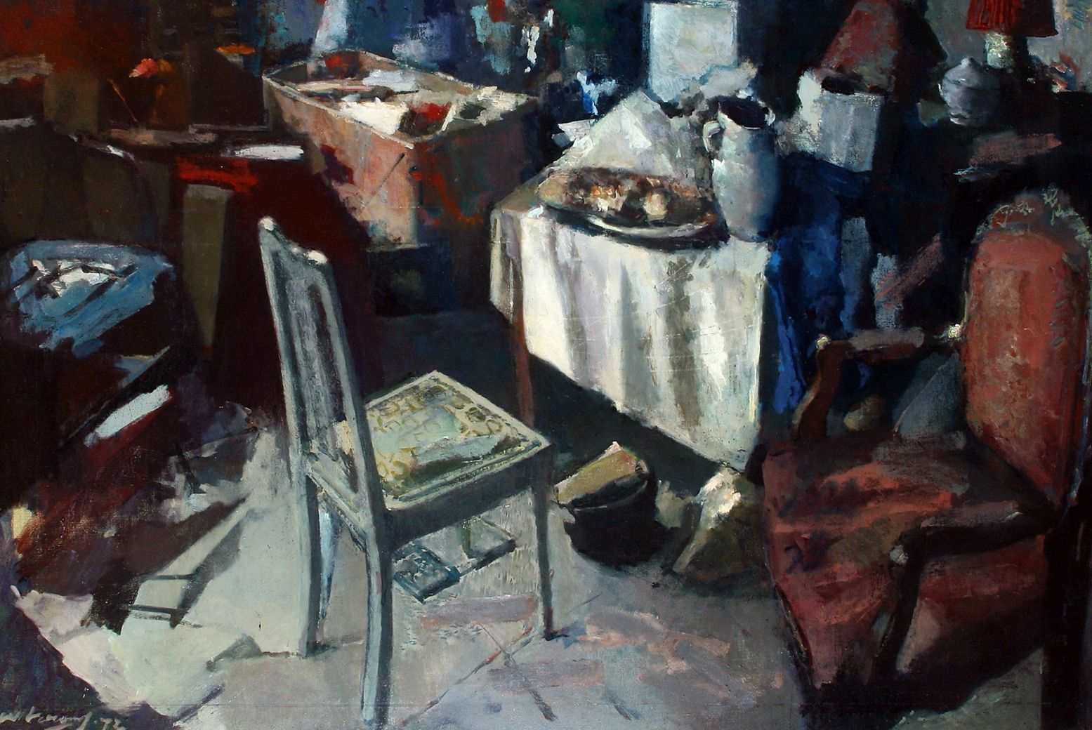Stap in de wereld van Verwey's atelierinterieur. Beeld: Atelierinterieur (1971) @ Collectie Stichting Kees Verwey Stap in de wereld van Verwey's atelierinterieur. Beeld: Atelierinterieur (1971) @ Collectie Stichting Kees Verwey
