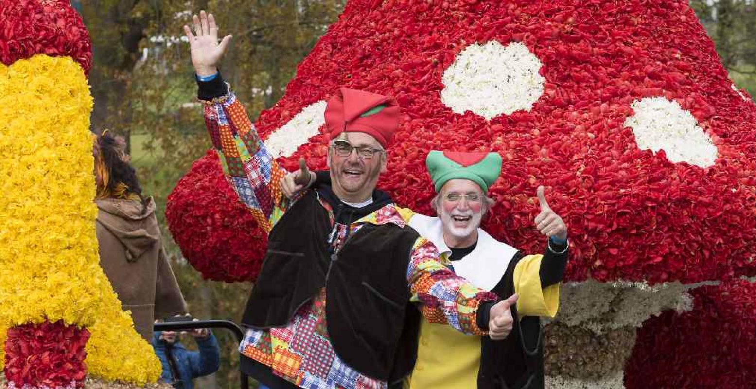 Een hoop vrolijkheid tijdens de Bloemencorso! Foto: Bloemencorso van de Bollenstreek © Sven van der Vlugt