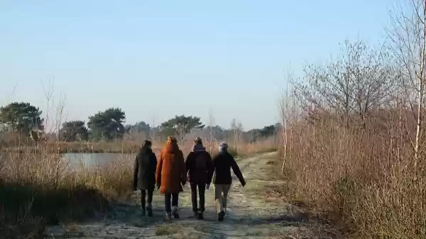 Ontdek de Groote Peel Een groep loopt door De Pelen. | Foto ge&uuml;pload door gebruiker Staatsbosbeheer.