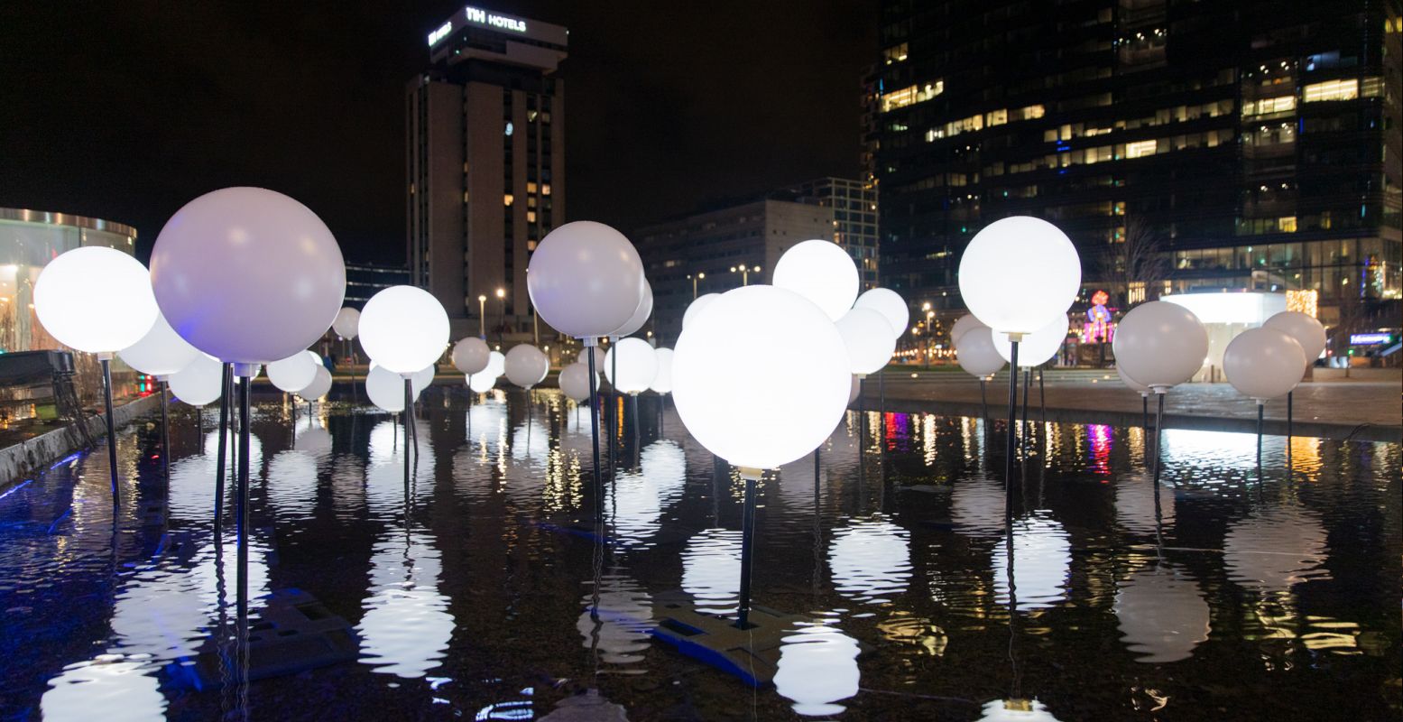 Lichtkunstwerk van de Sloveense Sedemminut. Foto: I Light U 2024 © Sedemminut