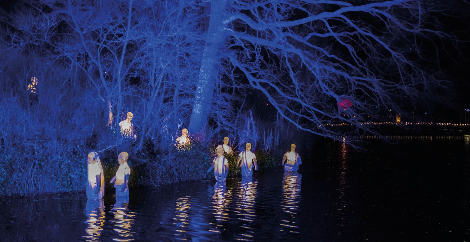 Bewonder lichtsculpturen tijdens een magische wandelroute. Foto: Wonderlicht Alkmaar 2020 © La Luuz