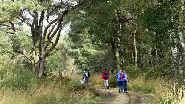 Turfstekerstocht in De Groote Peel mensen lopen de turfstekerstocht | Foto ge&uuml;pload door gebruiker Staatsbosbeheer.