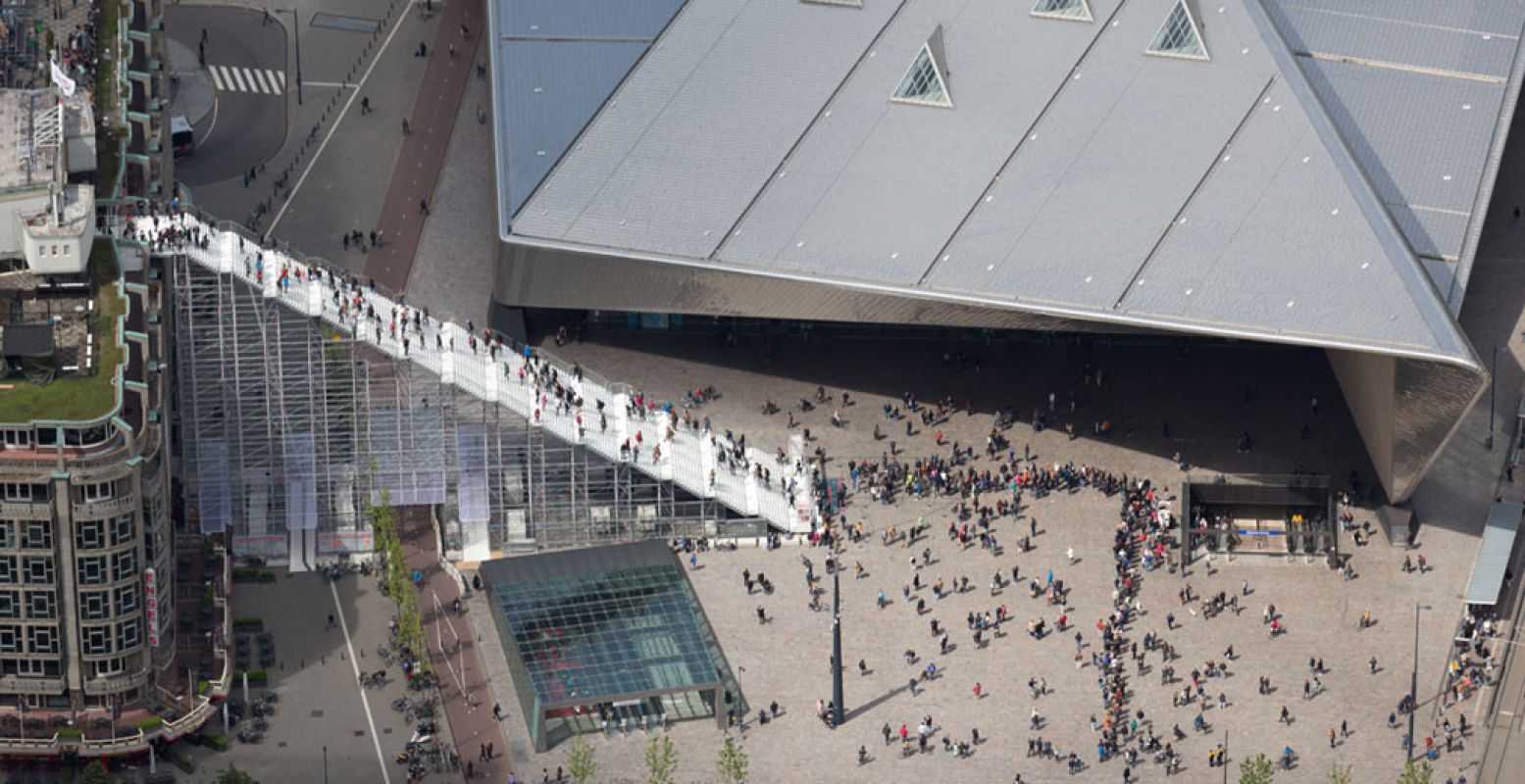 Een mooi zicht op De Trap vanuit de lucht. Foto: Ossip van Duivenbode