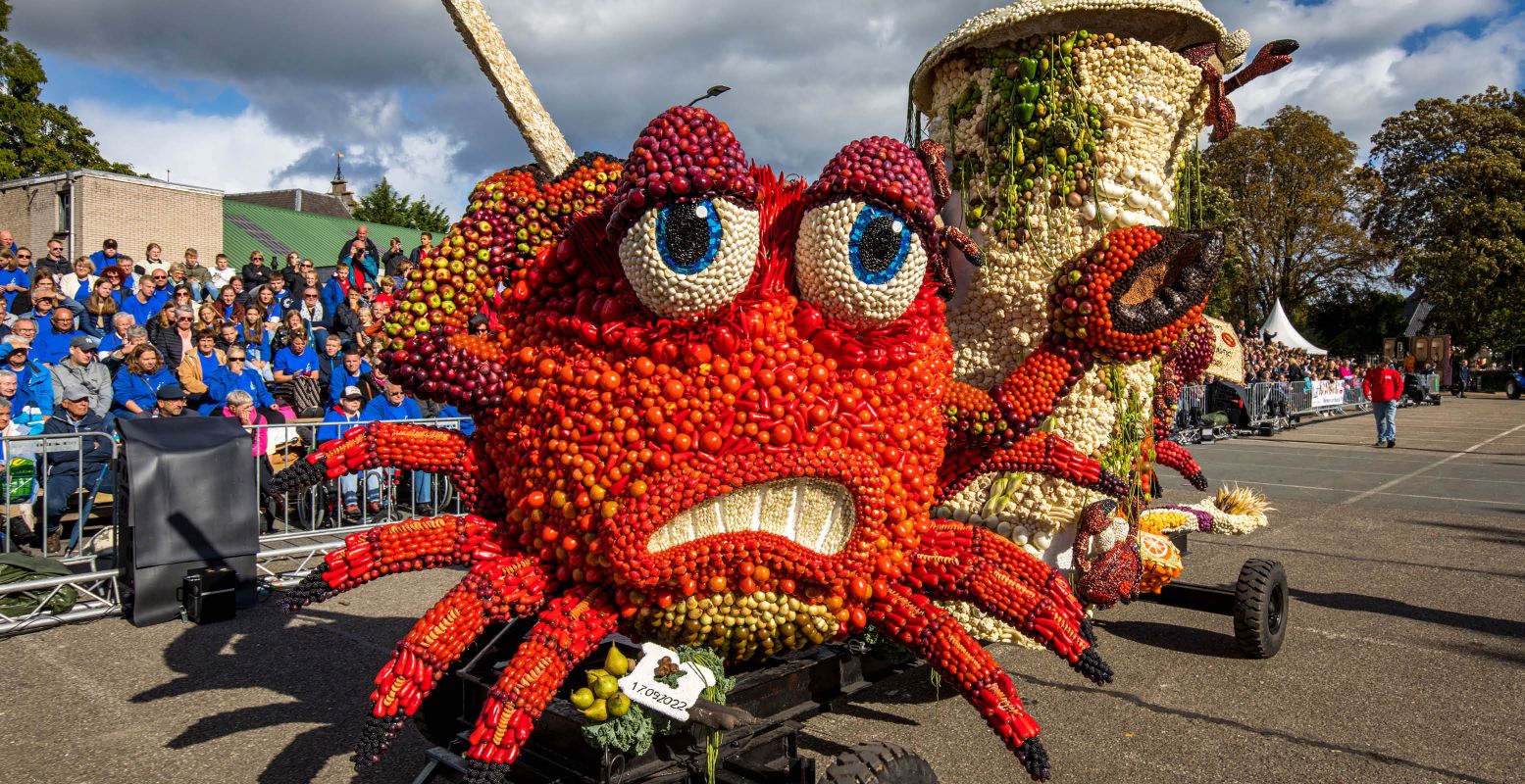 Zie jij de verschillende soorten groente en fruit zitten? Foto: Jan Bouwhuis