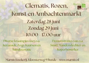 Clematis, Rozen, Kunst en Ambachten Markt Clematis, Rozen, Kunst en Ambachtenmarkt. Foto: Marnis Kwekerij