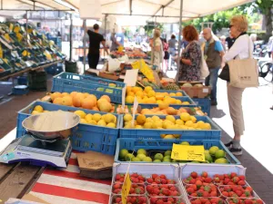 Markt Gildeplein Boodschappen doen op de markt. Foto: DagjeWeg.NL