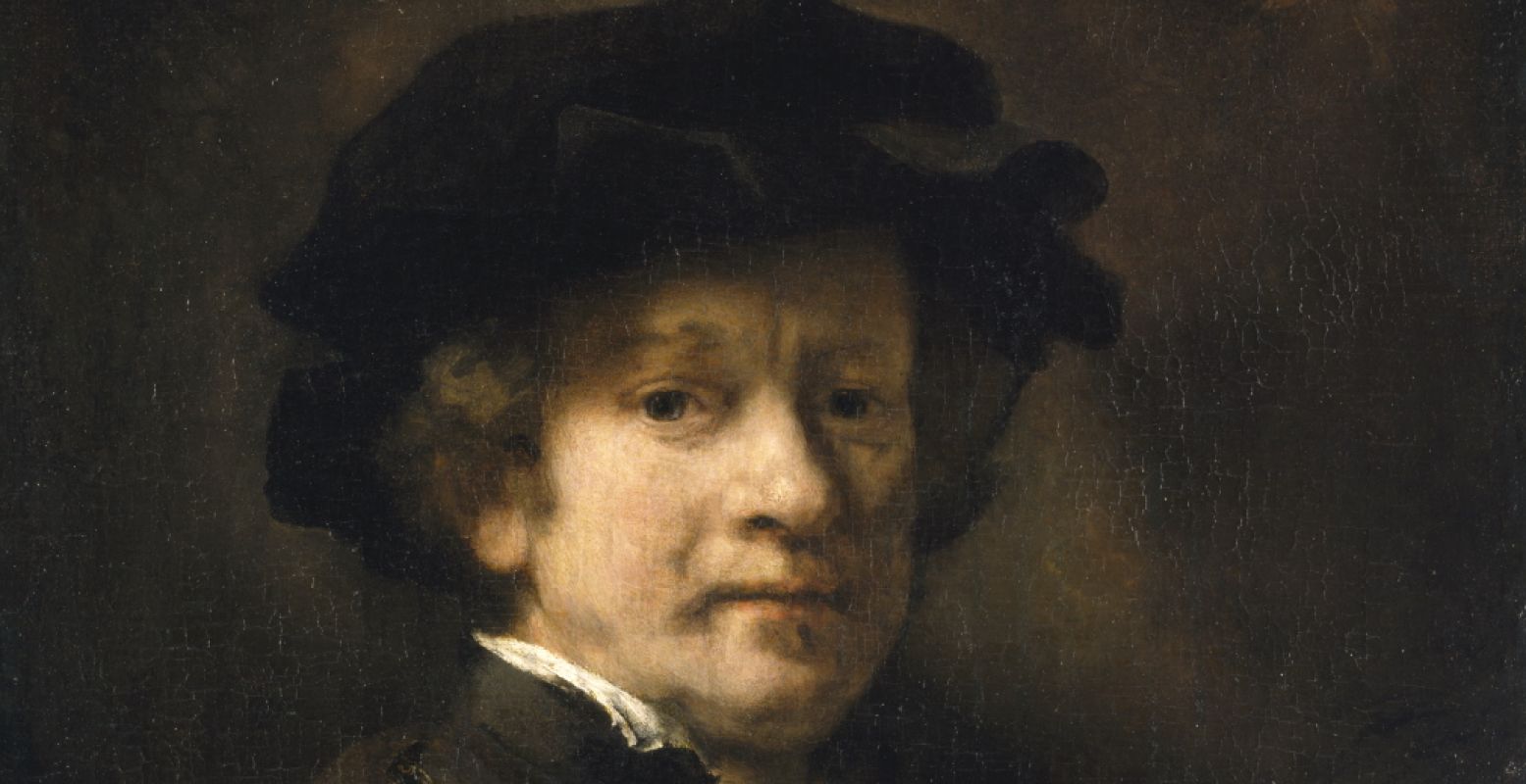 Rembrandt, Zelfportret met baret en gouden ketting, 1654. Kassel, Museumslandschaft Hessen Kassel, GemÃ¤ldegalerie Alte Meister. Foto: Rijksmuseum Amsterdam.