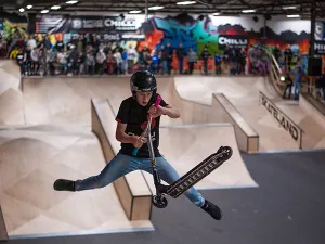 Skateland Rotterdam Oefen toffe stunts in het skatepark. Foto: Skateland Rotterdam.