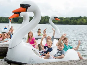 Varen in een zwanenbootje. Foto: Speelland Beekse Bergen