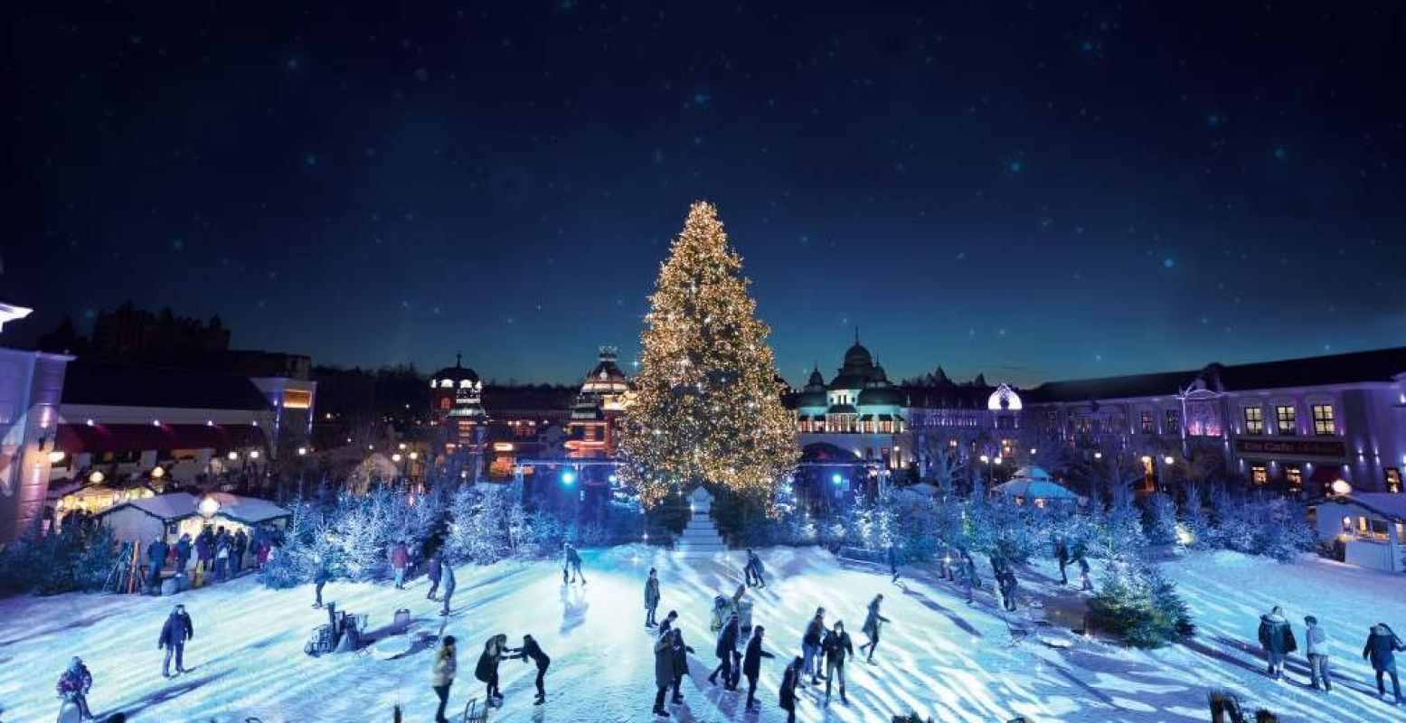 Lekker schaatsen bij themagebied Berlin. Foto: Phantasialand