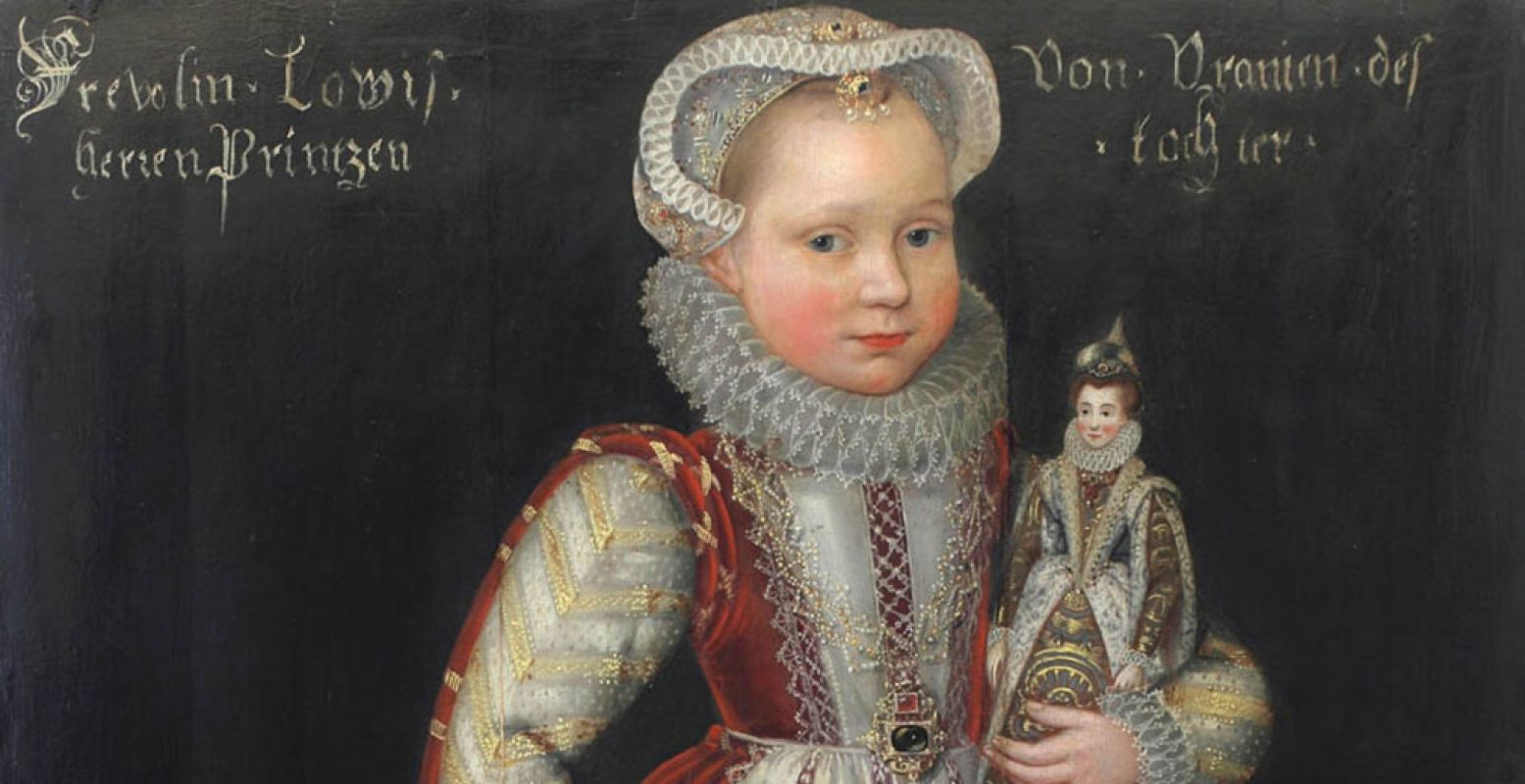 Deel van het portret van dochter Louise Juliana van Oranje-Nassau, ca. 1580, door Daniël van den Queborn, gecropt voor DagjeWeg.NL. Dit portret is een pronkstuk van de expositie, speciaal daarvoor in bruikleen. Foto: collectie Siegerlandmuseum, Siegen Duitsland