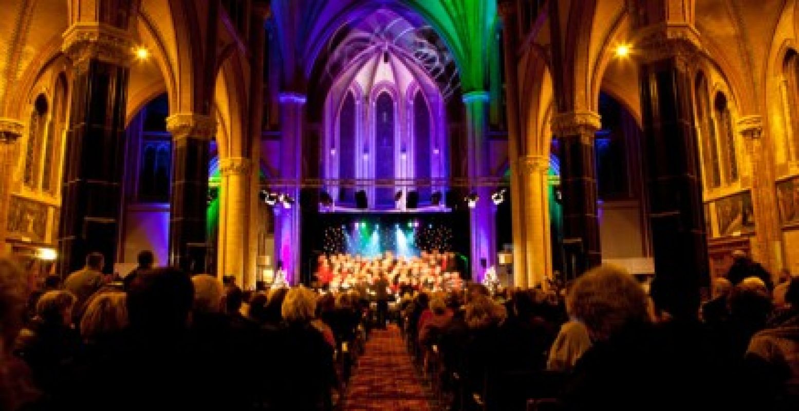 Overal in Gouda zijn gratis optredens te bezoeken, zoals in deze kerk. Foto: Hedwig Schipperheijn.