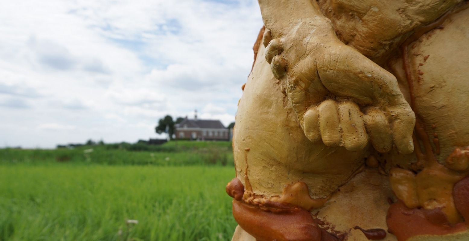 Een beeld tijdens de kunst- en poëzieroute EB, in 2020. Foto: Museum Schokland