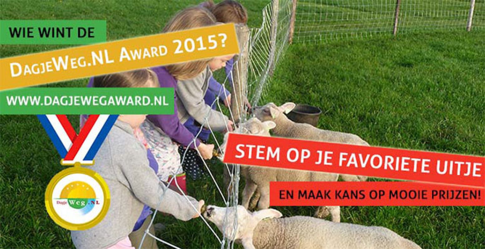 Wie wint de DagjeWeg.NL Award 2015?  Stem op je favoriete uitje  en win vrijkaarten!